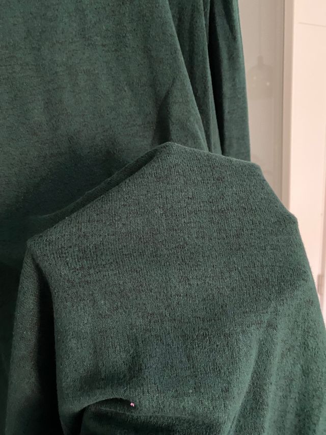 Vestido verde de algodón Stradivarius (talla L)