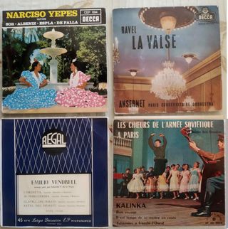 MÚSICA CLÁSICA - 22 discos EPs (45 rpm.)