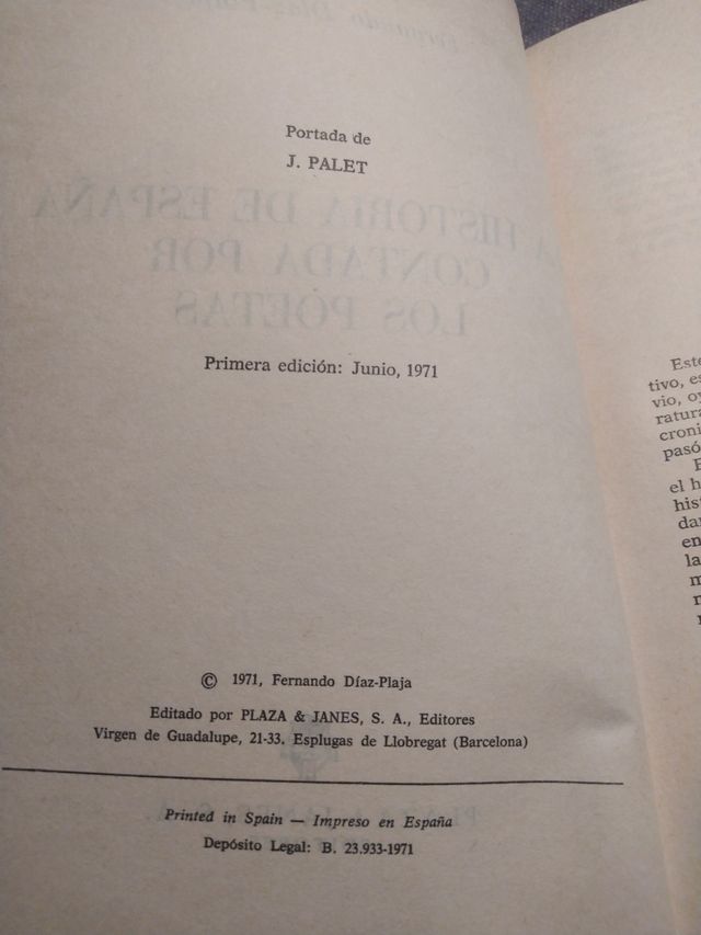 Historia de España contada por los poetas de Diaz
