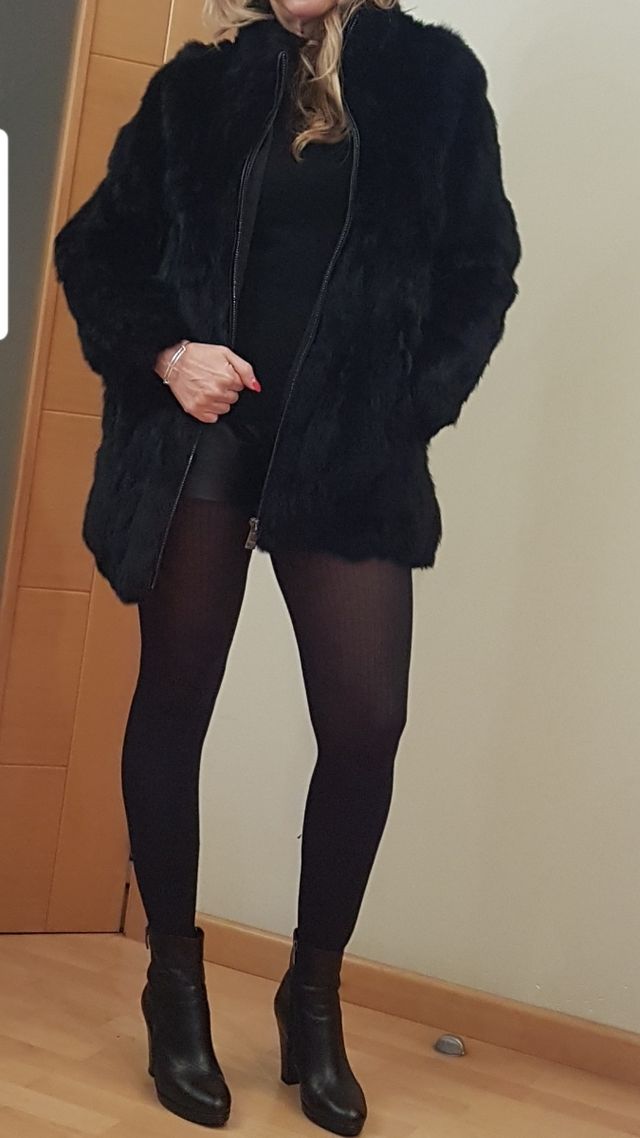 Chaquetón de piel, pelo natural