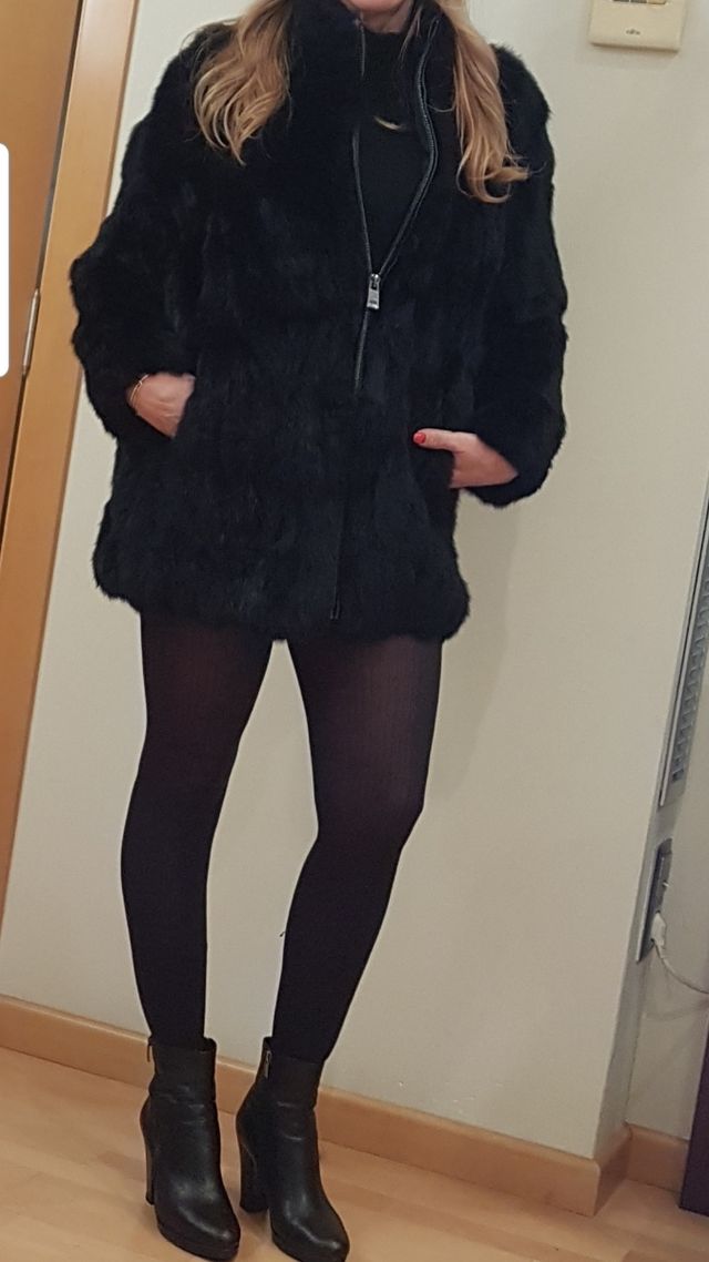 Chaquetón de piel, pelo natural