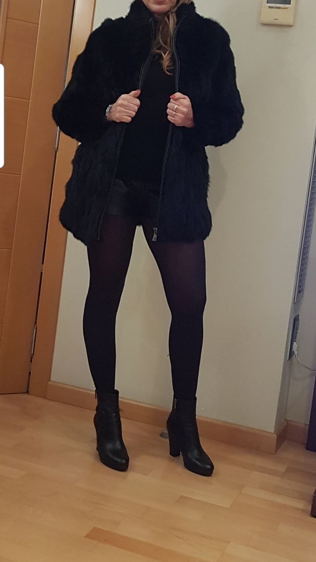 Chaquetón de piel, pelo natural