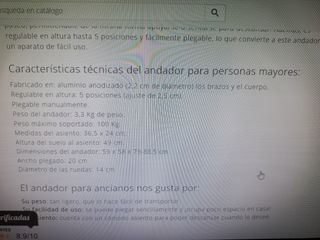 Andador plegable aluminio asiento 2 ruedas ligero