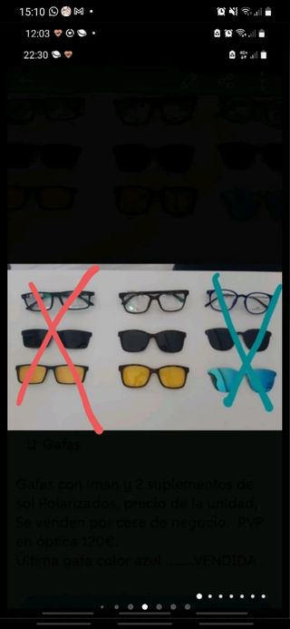 Gafa con iman +2 suplementos