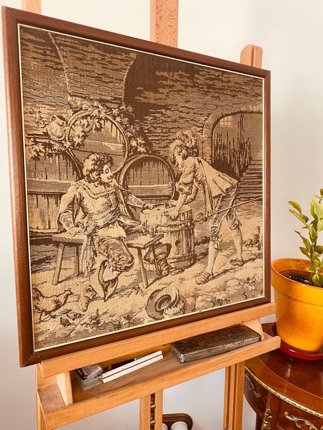 Antiguo tapiz escena