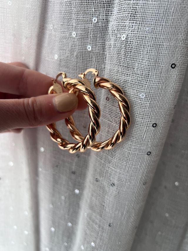 Cerchi orecchini intreccio dorati gold
