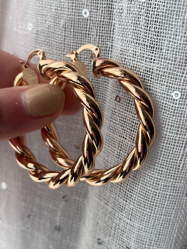 Cerchi orecchini intreccio dorati gold
