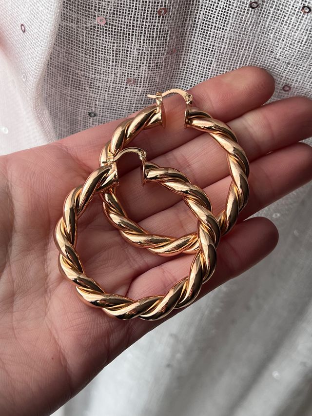 Cerchi orecchini intreccio dorati gold