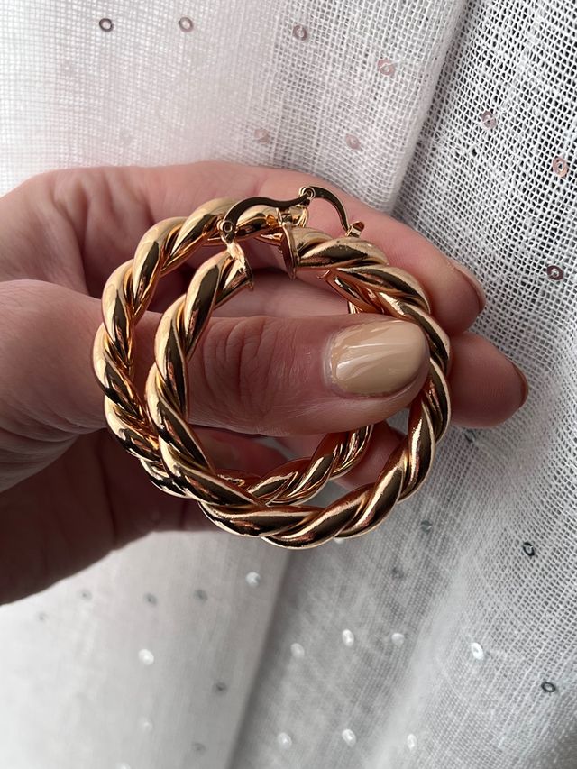 Cerchi orecchini intreccio dorati gold