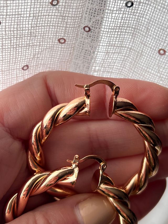 Cerchi orecchini intreccio dorati gold