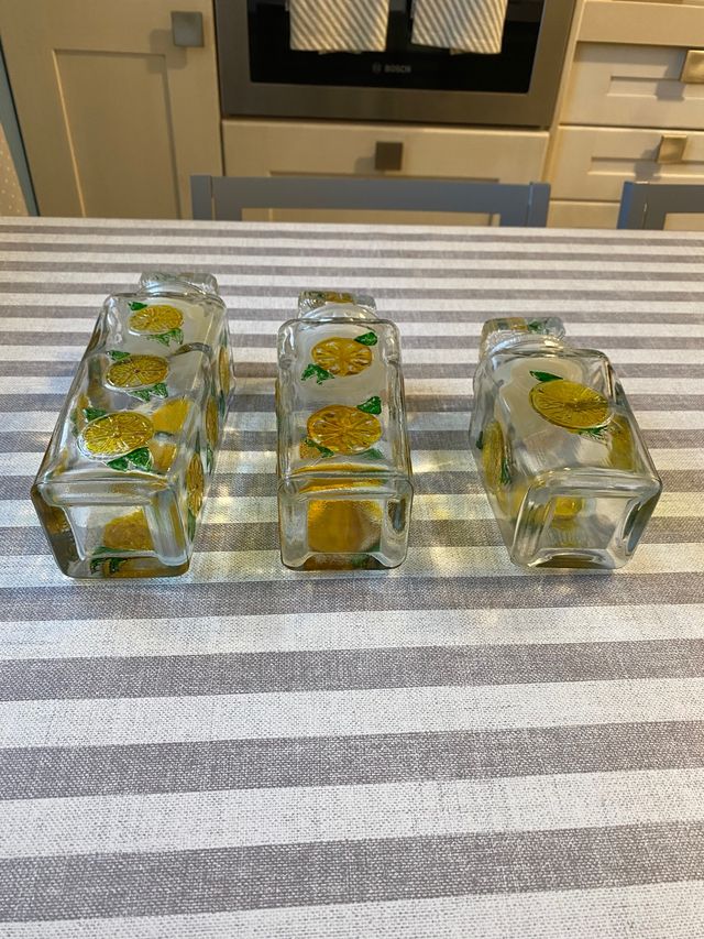 Juego de 3 tarros herméticos de Cristal.