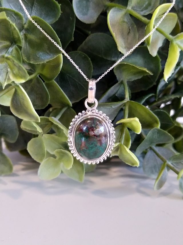 Colgante Crisocola plata