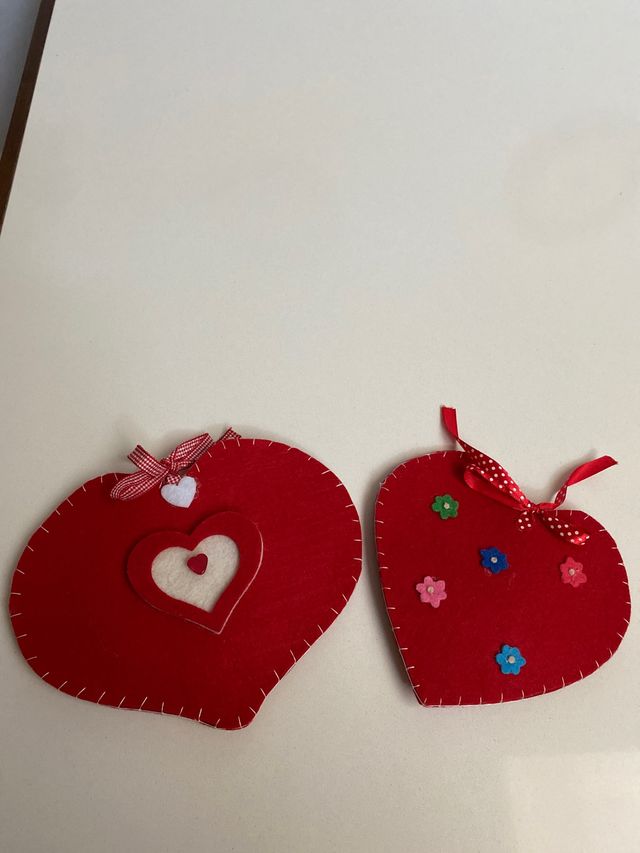 2 cuori feltro porta cioccolatini