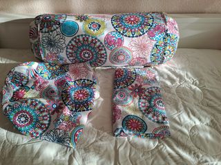 FUNDAS DE COJIN DE RULO Y PLAID A JUEGO