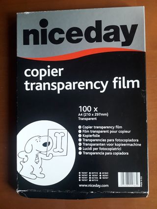 caja transparencias fotocopiadora