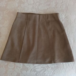 Falda vestir. De piel antelina Marron. NUEVA
