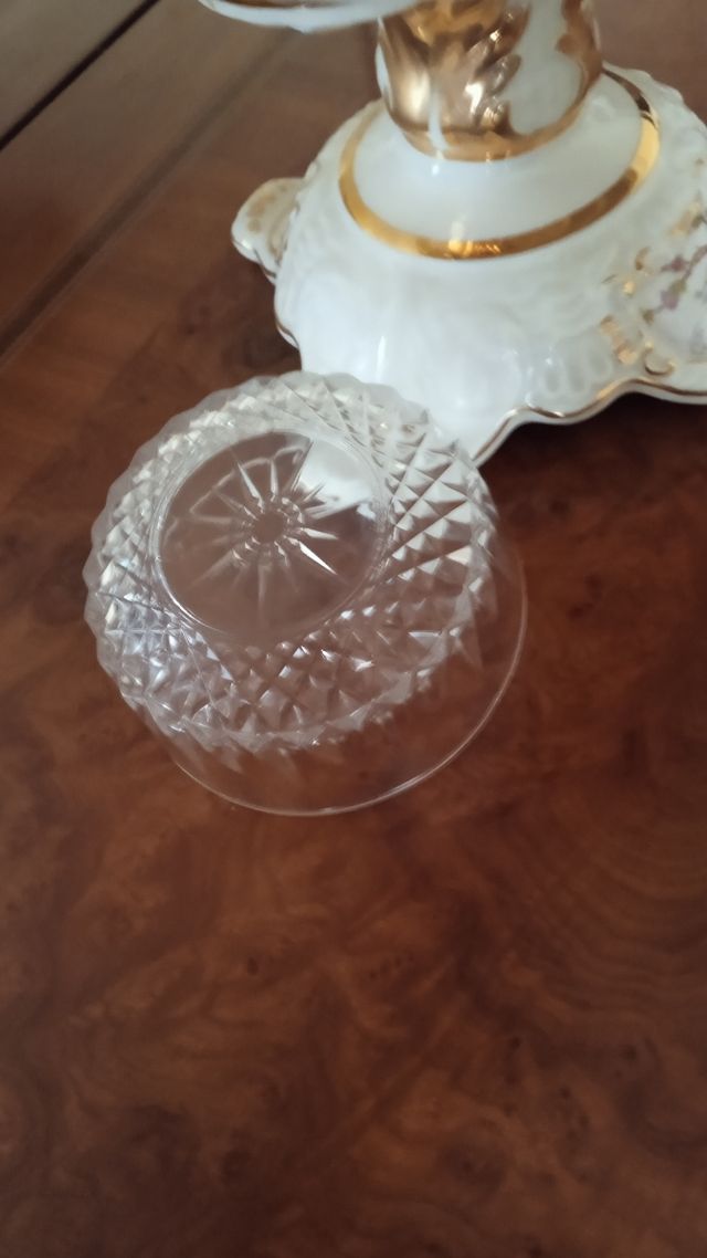 juego cristal postre, ensaladera compota frutas