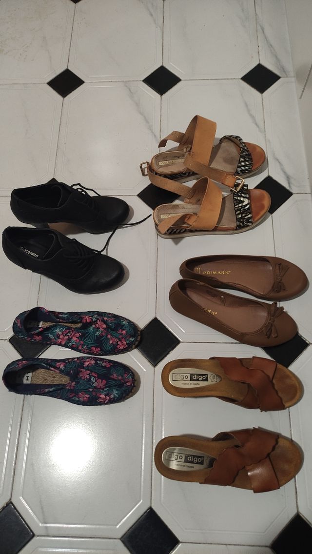 lote 5 pares de zapatos. T36