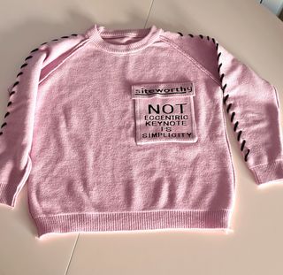 Jersey rosa con costuras negras i bolsillo 36