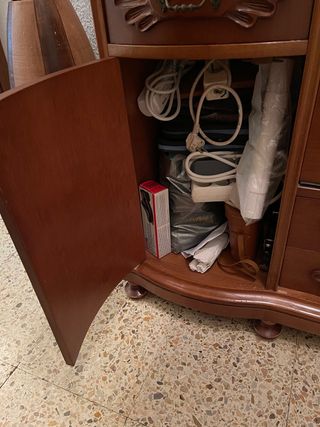 Mueble recibidor antigüedad madera y mármol