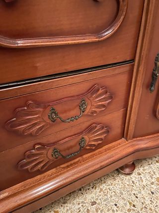 Mueble recibidor antigüedad madera y mármol