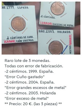 Monedas ¡ errores !