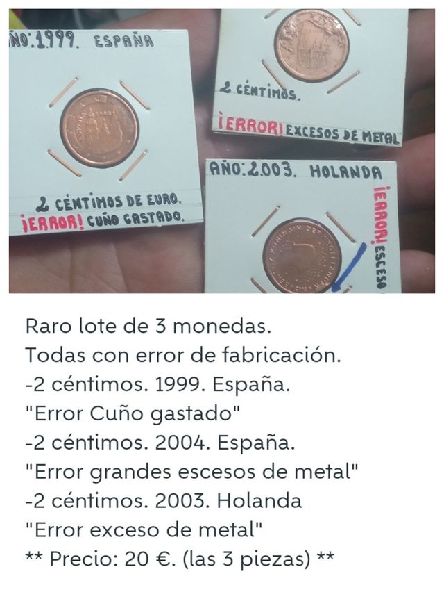 Monedas ¡ errores !