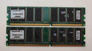 2 x Módulo memoria ram Kingston KVR400x64C3/512