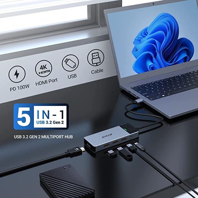 USB C Hub, 5 en 1 USB 3.2 SIN ESTRENAR
