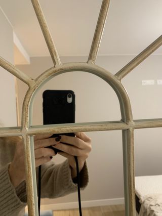 Espejo metal crema envejecido 110x65