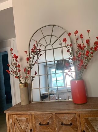 Espejo metal crema envejecido 110x65