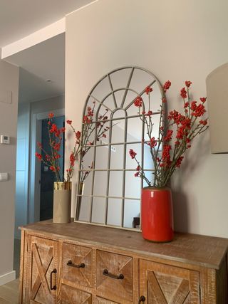 Espejo metal crema envejecido 110x65