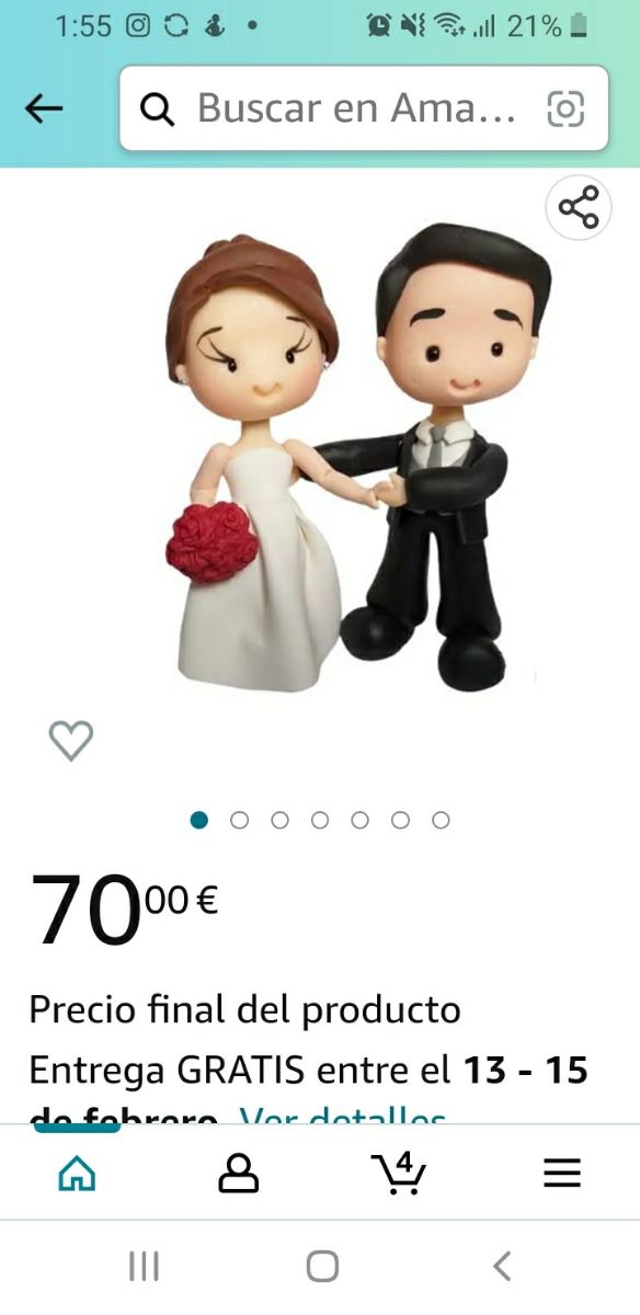 FIGURA NOVIOS DE PORCELANA FRIA.