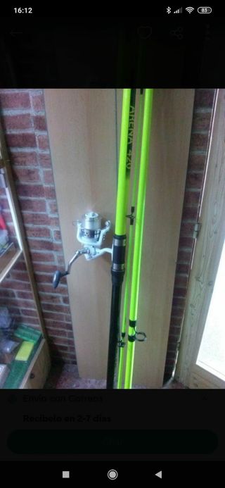 PESCA,CAÑA Y CARRETE- CON HILO DE SURFCASTING-