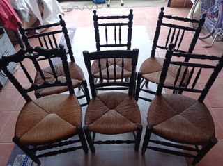 sillas, torneadas, antiguas, vintage