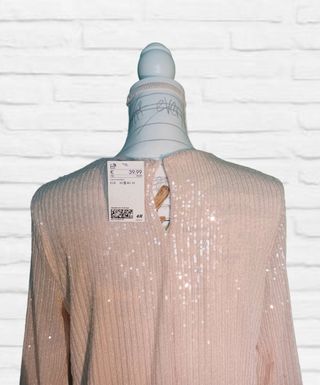 Vestido nude fiesta H&M Talla S/M