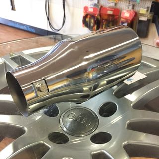 🔵Redonda 102mm Inclinada Cola Escape Acero Inox