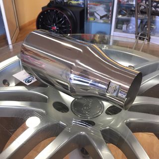 🔵Redonda 102mm Inclinada Cola Escape Acero Inox