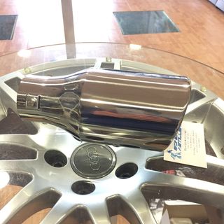 🔵Redonda 102mm Inclinada Cola Escape Acero Inox