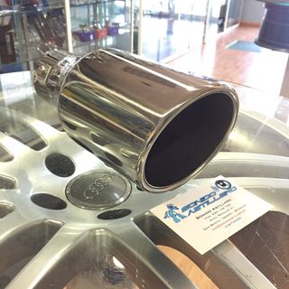 🔵Redonda 102mm Inclinada Cola Escape Acero Inox