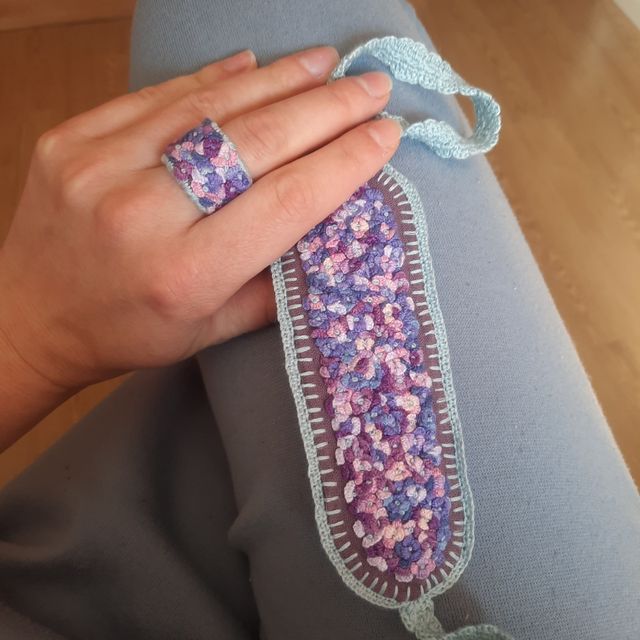 Pulsera Hortensia, anillo de REGALO. Hecho a mano