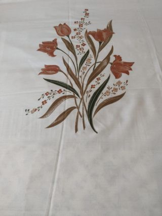 Copriletto matrimoniale dipinto a mano vintage