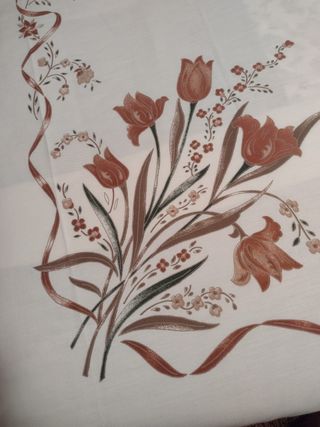 Copriletto matrimoniale dipinto a mano vintage