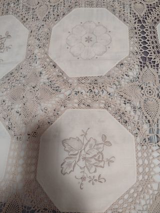 Copriletto matrimoniale ad uncinetto vintage