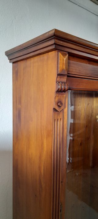 Librería maciza de roble 5 baldas con cajonera