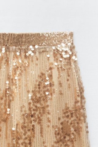 FALDA LARGA LENTEJUELAS. ZARA. TALLA M!!!