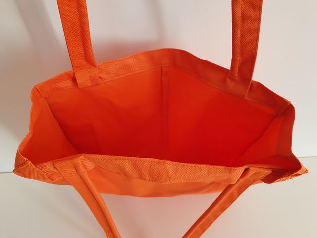 Bolsa de lona, bolsa tipo shopper, naranja. Nueva