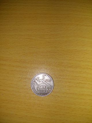 Moneda 5 pesetas Francisco Franco 1957