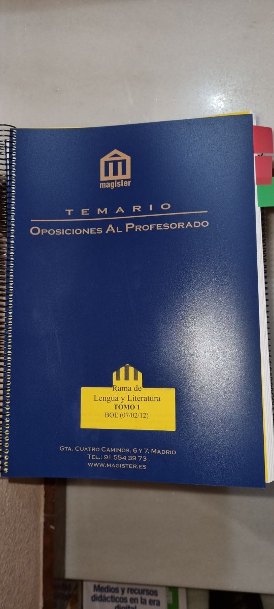 Temario oposiciones Lengua Literatura Bachillerato