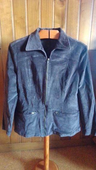 chaqueta vaquera cremalleras marron